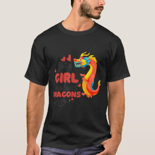 Nur ein Mädchen, das rote Drachen Liebe, fällt in T-Shirt