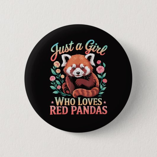 Nur ein Mädchen das Rote Pandas liebt Button (Vorderseite)