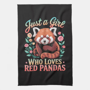 Nur ein Mädchen, das Rote Pandas liebt Geschirrtuch