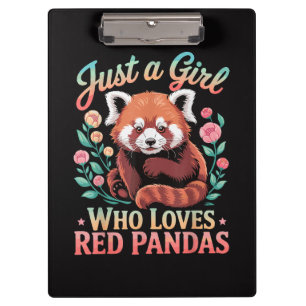 Nur ein Mädchen, das Rote Pandas liebt Klemmbrett