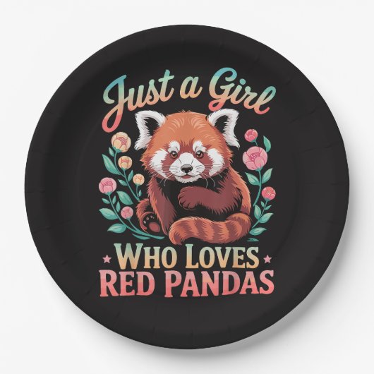 Nur ein Mädchen, das Rote Pandas liebt Pappteller (Vorderseite)