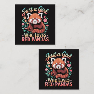 Nur ein Mädchen, das Rote Pandas liebt Quadratische Visitenkarte