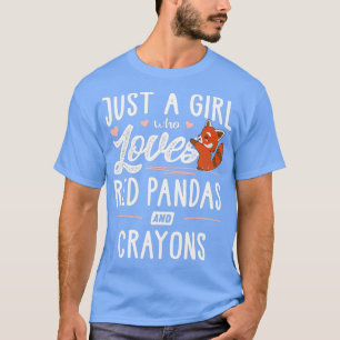 Nur ein Mädchen, das rote Pandas und Krebse Liebe T-Shirt