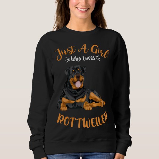 Nur ein Mädchen, das Rottweiler-Idee Liebe hat Sweatshirt (Vorderseite)