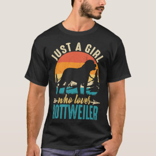 Nur ein Mädchen, das Rottweiler Vintage Hunde-Lieb T-Shirt