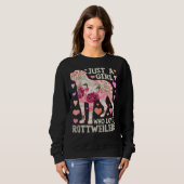 Nur ein Mädchen, das Rottweilers Blume Liebe Sweatshirt (Vorne ganz)