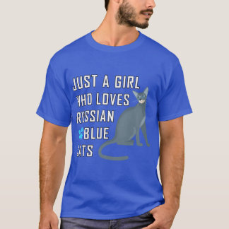 Nur ein Mädchen, das russisch blaue Katzen vintage T-Shirt