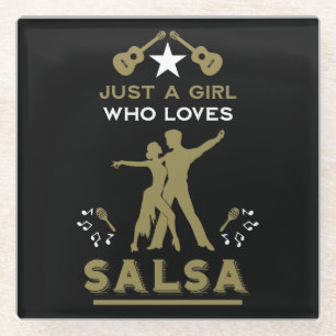 Nur ein Mädchen, das Salsa Tanz Lieben Glasuntersetzer