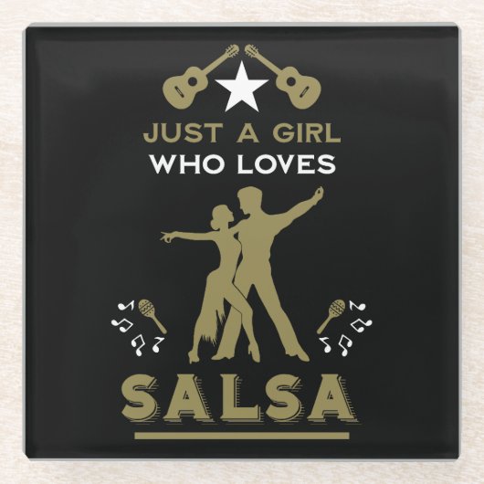 Nur ein Mädchen, das Salsa Tanz Lieben Glasuntersetzer (Vorderseite)