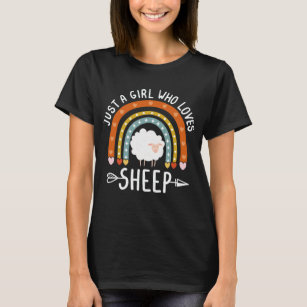 Nur ein Mädchen, das Schaf-Regenbogenschaf Liebe T-Shirt