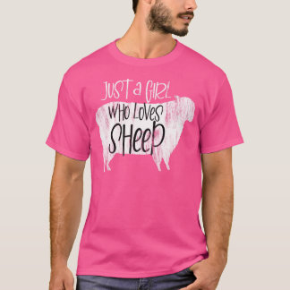 Nur ein Mädchen, das Schafe Liebe T-Shirt