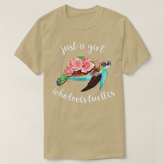 Nur ein Mädchen, das Schildkröten-Flora-Schildkröt T-Shirt (Design vorne)