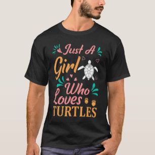 Nur ein Mädchen, das Schildkröten für Mädchen Lieb T-Shirt