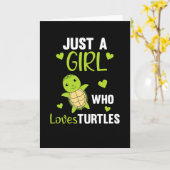 Nur ein Mädchen, das Schildkröten Lieben - niedlic Karte (Gelbe Blume)