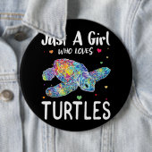 Nur ein Mädchen, das Schildkröten Lieben Wasserfar Button (Beispiel)