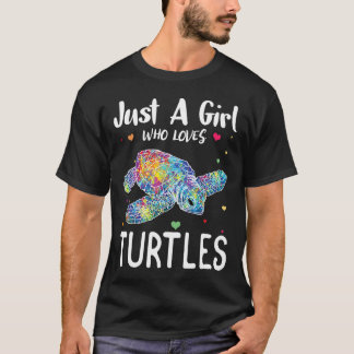 Nur ein Mädchen, das Schildkröten Lieben Wasserfar T-Shirt