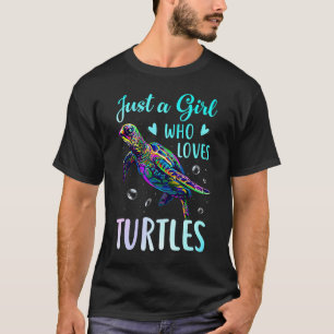 Nur ein Mädchen, das Schildkröten Lieben Wasserfar T-Shirt