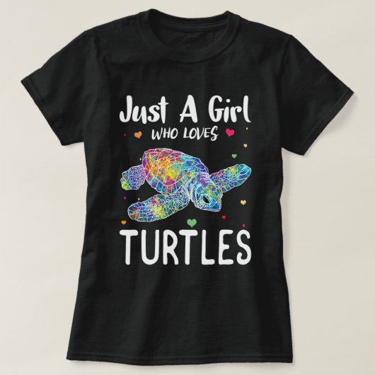 Nur ein Mädchen, das Schildkröten Lieben Wasserfar T-Shirt (Design vorne)