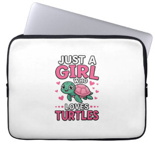 Nur ein Mädchen, das Schildkröten liebt, süße Schi Laptopschutzhülle