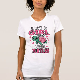 Nur ein Mädchen, das Schildkröten liebt, süße Schi T-Shirt