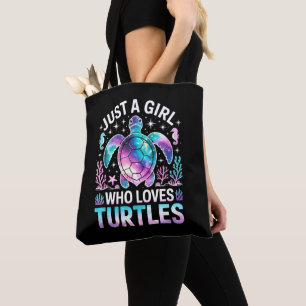 Nur ein Mädchen, das Schildkröten liebt Tasche