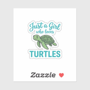 Nur ein Mädchen, das Schildkröten liebt Vintage Gr Aufkleber
