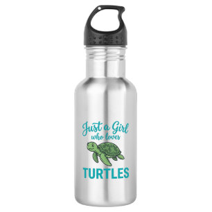 Nur ein Mädchen, das Schildkröten liebt Vintage Gr Edelstahlflasche