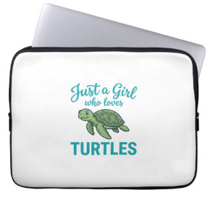 Nur ein Mädchen, das Schildkröten liebt Vintage Gr Laptopschutzhülle