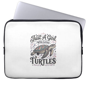 Nur ein Mädchen, das Schildkröten liebt, Vintage-S Laptopschutzhülle