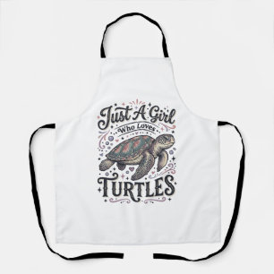 Nur ein Mädchen, das Schildkröten liebt, Vintage-S Schürze