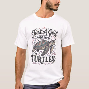 Nur ein Mädchen, das Schildkröten liebt, Vintage-S T-Shirt