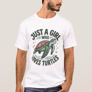 Nur ein Mädchen, das Schildkröten liebt, Vintage-S T-Shirt