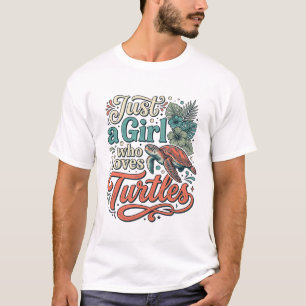 Nur ein Mädchen, das Schildkröten liebt, Vintage-S T-Shirt