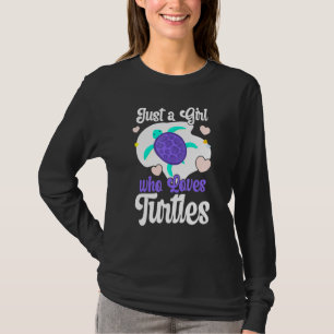 Nur ein Mädchen, das Schildkröten-Meeresschildkröt T-Shirt
