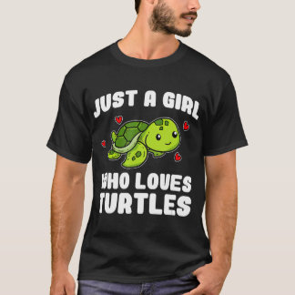 Nur ein Mädchen, das Schildkröten Niedliche Meeres T-Shirt