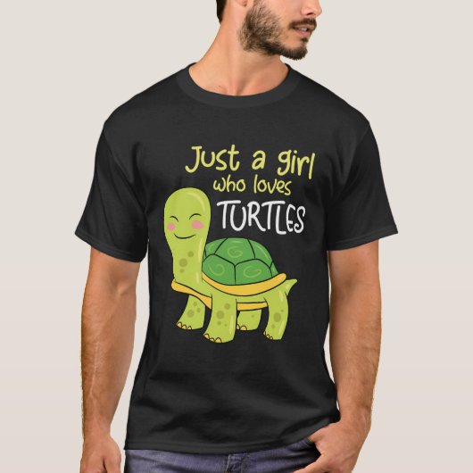 Nur ein Mädchen, das Schildkröten-Schildkröte-Lieb T-Shirt (Vorderseite)