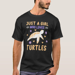 Nur ein Mädchen, das Schildkröten-Schildkröten-Gra T-Shirt