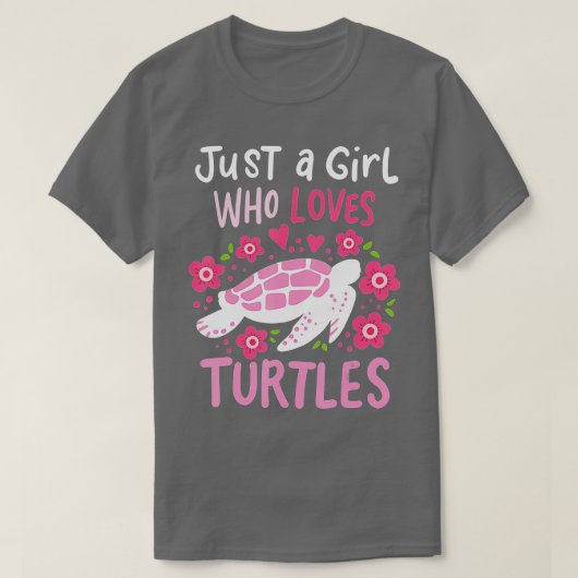 Nur ein Mädchen, das Schildkrötengeschenk Lieben T-Shirt (Design vorne)