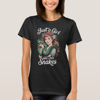Nur ein Mädchen, das Schlangen Liebe T-Shirt