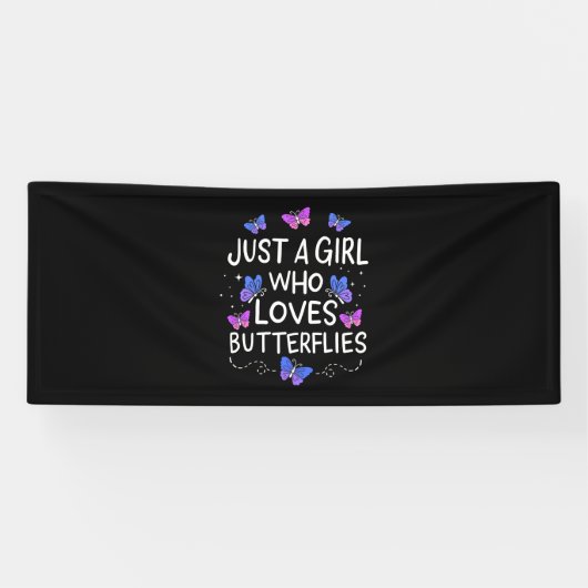 Nur ein Mädchen, das Schmetterling Liebe Banner (Horizontal)