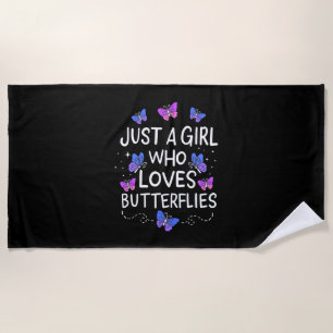 Nur ein Mädchen, das Schmetterling Liebe Strandtuch
