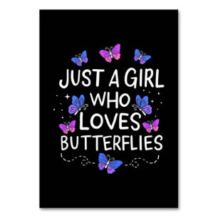Nur ein Mädchen, das Schmetterling Liebe Tischnummer