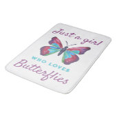 Nur ein Mädchen, das Schmetterlinge Liebe Badematte (Schrägansicht)