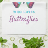 Nur ein Mädchen, das Schmetterlinge Liebe Geschirrtuch (Gefaltet)