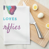 Nur ein Mädchen, das Schmetterlinge Liebe Geschirrtuch (Viertel Falte)