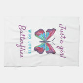 Nur ein Mädchen, das Schmetterlinge Liebe Geschirrtuch (Horizontal)