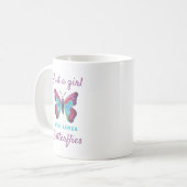 Nur ein Mädchen, das Schmetterlinge Liebe Kaffeetasse (Vorderseite Links)
