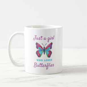 Nur ein Mädchen, das Schmetterlinge Liebe Kaffeetasse