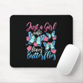 Nur ein Mädchen, das Schmetterlinge Liebe Mousepad (Mit Mouse)