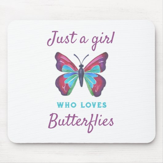 Nur ein Mädchen, das Schmetterlinge Liebe Mousepad (Vorne)